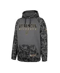 Men's Colosseum Charcoal Villanova Wildcats Oht Military-Inspired Appreciation Camo Stack Raglan Pullover Hoodie