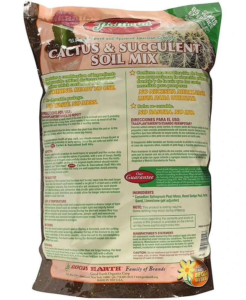 Hoffman A H Inc/Good Earth Hoffman 10404 Organic Cactus and Succulent Soil Mix, 4 Quarts