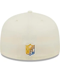 Men's New Era Cream Los Angeles Rams Chrome Color Dim 59FIFTY Fitted Hat