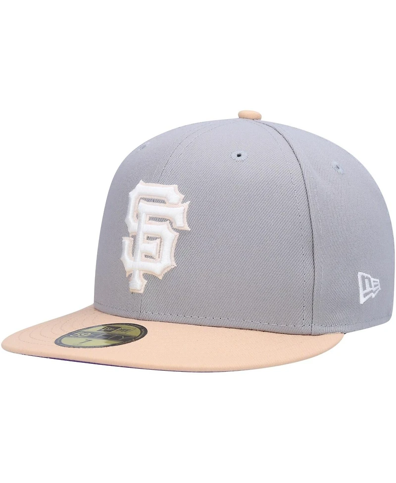 Men's New Era Gray, Peach San Francisco Giants 2007 Mlb All-Star Game Purple Undervisor 59FIFTY Fitted Hat