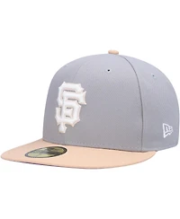 Men's New Era Gray, Peach San Francisco Giants 2007 Mlb All-Star Game Purple Undervisor 59FIFTY Fitted Hat