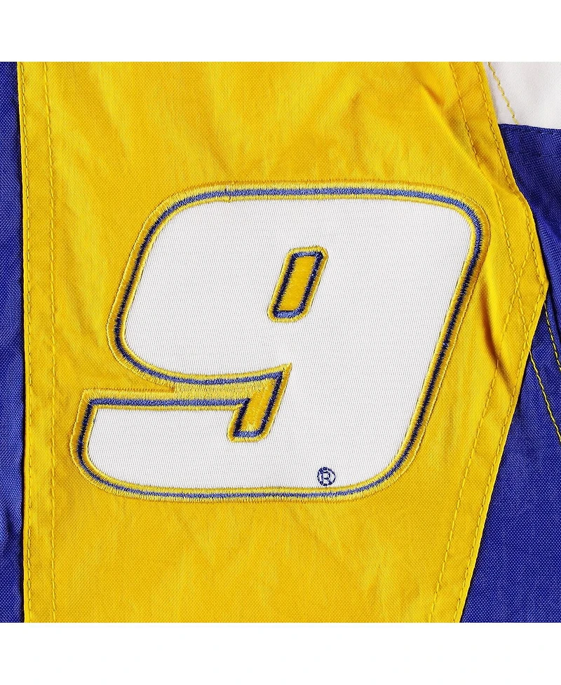 Men's Starter Royal, Yellow Chase Elliott The Body Check Half-Snap Pullover Jacket