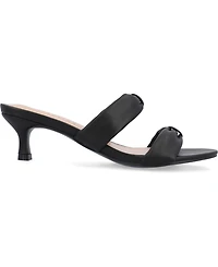 Journee Collection Women's Dyllan Double Strap Kitten Heel Dress Sandals
