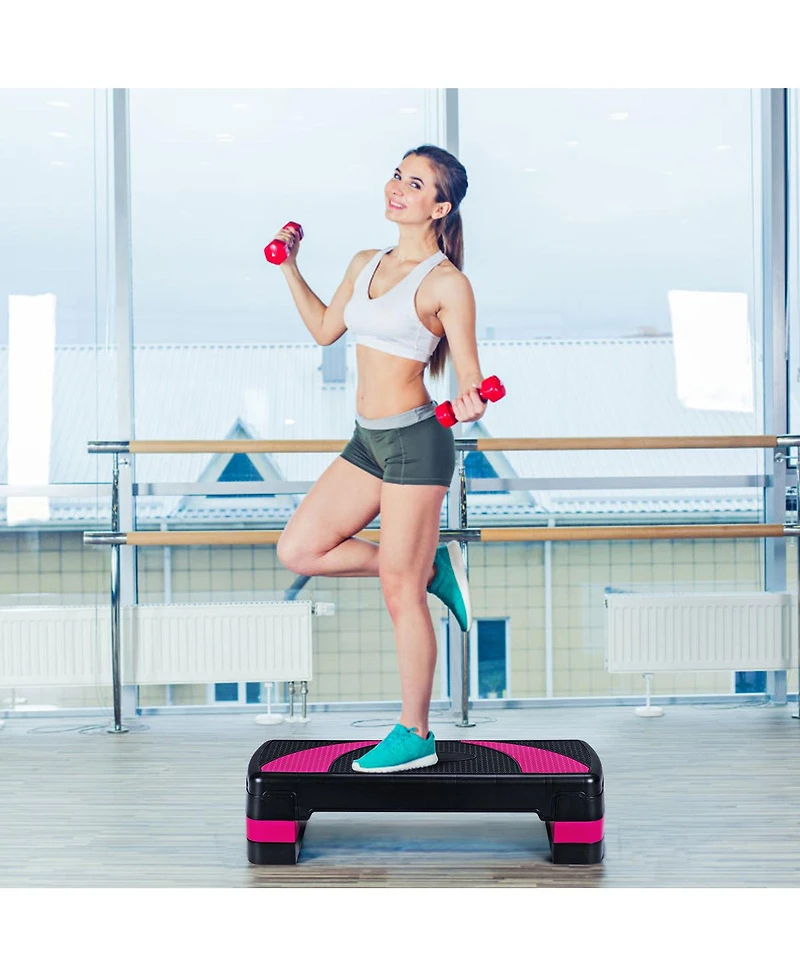 31'' Aerobic Exercise Stepper Cardio Trainer W/Riser Adjustable