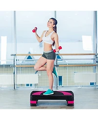 31'' Aerobic Exercise Stepper Cardio Trainer W/Riser Adjustable