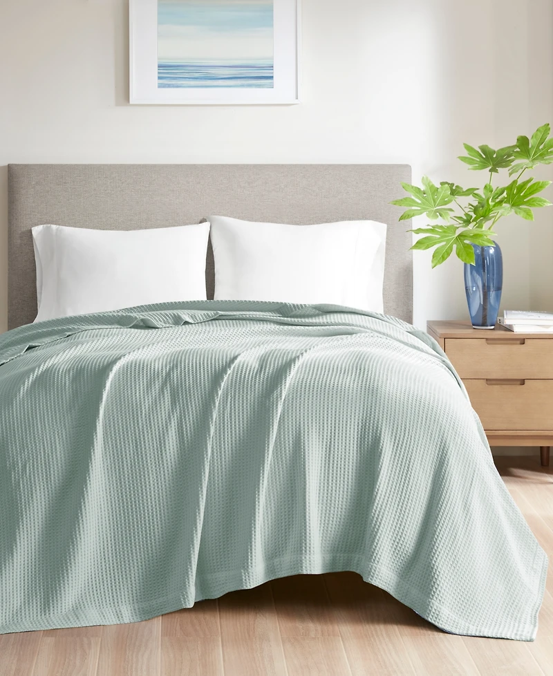 Madison Park Waffle Weave Cotton Blanket