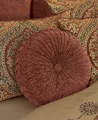 J Queen New York Harvest Moon Tufted Decorative Pillow, 15" Round