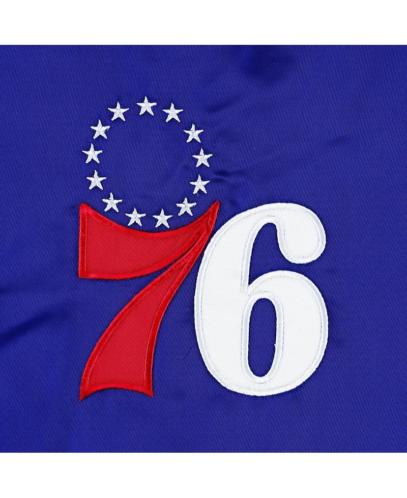 Men's Starter Royal Philadelphia 76ers Pick and Roll Satin Full-Snap Varsity Jacket