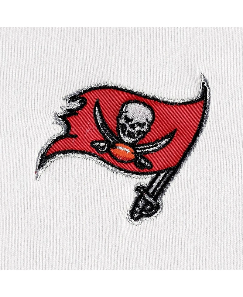 Women's Dkny Sport White, Red Tampa Bay Buccaneers Bobbi Color Blocked Pullover Hoodie