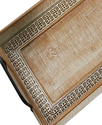 Rosemary Lane Wood Tray with White Wash, Set of 2, 27", 25" W