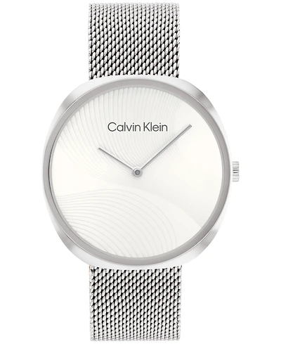 Calvin Klein Women's 2-Hand Silver-Tone Stainless Steel Mesh Bracelet Watch 36mm