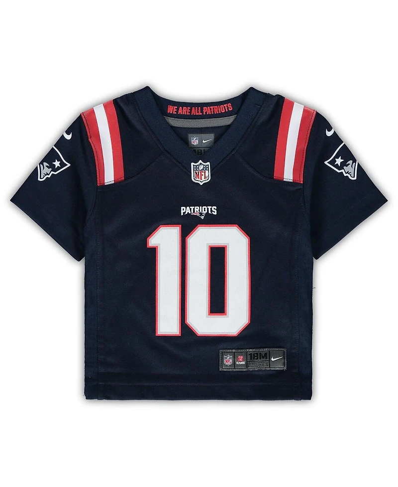 Infant Boys and Girls Nike Mac Jones Navy New England Patriots Game Jersey