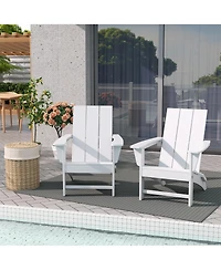 Modern Outdoor Folding Adirondack Chair (Set of 2)