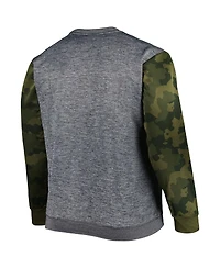 Men's Fanatics Heather Charcoal Chicago Bulls Big and Tall Camo Stitched Sweatshirt