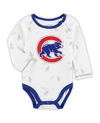 Newborn and Infant Boys and Girls Royal, White Chicago Cubs Dream Team Bodysuit Hat and Footed Pants Set