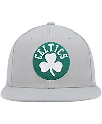 Men's Mitchell & Ness Gray Boston Celtics Side Core 2.0 Snapback Hat