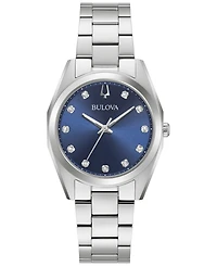 Bulova Women's Surveyor Diamond Accent Stainless Steel Bracelet Watch 31mm