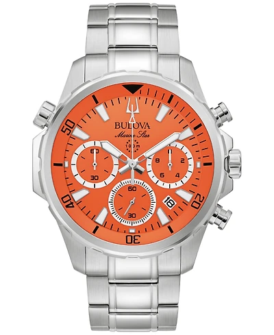 Bulova Men's Chronograph Marine Star Stainless Steel Bracelet Watch 44mm