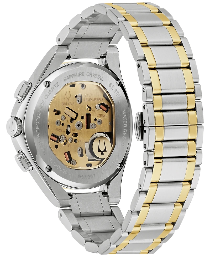 Bulova Men's Chronograph Curv Two-Tone Stainless Steel Bracelet Watch 44mm