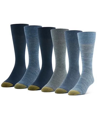 Gold Toe Men's 6-pack Cambridge Solid Crew Socks