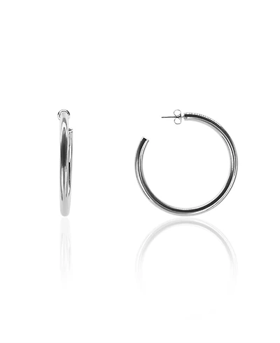 Oma The Label Liv 2" Medium Hoops in White Gold- Plated Brass, 50mm