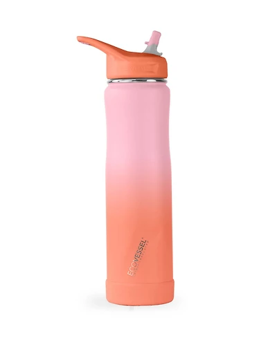 EcoVessel Summit Trimax Insulated Stainless Steel Bottle with Flip Straw Lid and Silicone Bumper, 24 oz