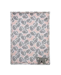 Lambs & Ivy Calypso Pink/Gray Koala Leaf Print Luxury Coral Fleece Baby Blanket