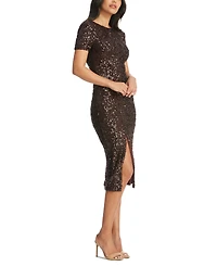 Dress the Population Women's Natasha Sequined Side-Slit Midi