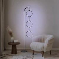 Nova Modern Hoops Led Floor Lamp with Color Changing Function (74")