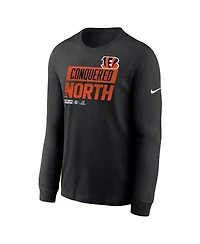 Men's Nike Black Cincinnati Bengals 2022 Afc North Division Champions Locker Room Trophy Collection Long Sleeve T-shirt
