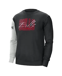 Men's Nike Black and Heather Gray Chicago Bulls Courtside Versus Force Flight Pullover Sweatshirt