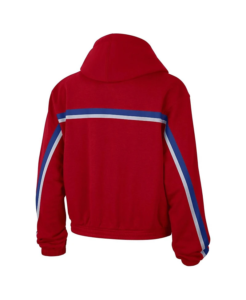 Women's Jordan Red Philadelphia 76ers Courtside Statement Edition Pullover Hoodie