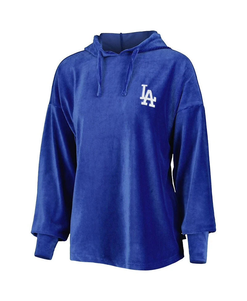 Women's Touch Royal Los Angeles Dodgers End Line Pullover Hoodie