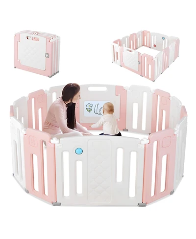 Costway Baby 14 Panels Safety Playpen Safety Activity