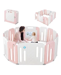 Costway Baby 14 Panels Safety Playpen Safety Activity