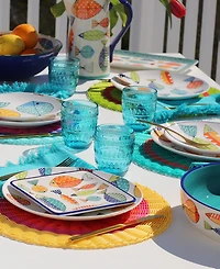 Euro Ceramica Fresh Catch Canape Plates, Set of 4