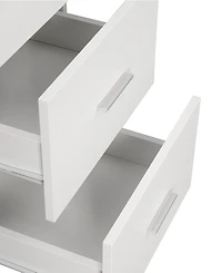 Techni Mobili Wood L-Shape Home Office with Storage Two-Tone Desk