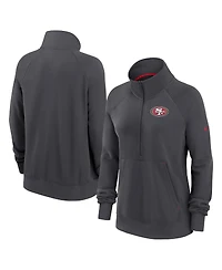 Women's Nike Charcoal San Francisco 49ers Premium Raglan Performance Half-Zip Sweatshirt