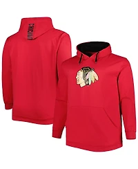 Men's Red Chicago Blackhawks Big and Tall Fleece Pullover Hoodie