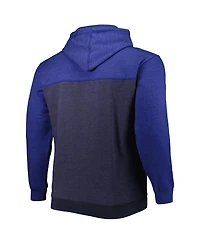 Men's Fanatics Navy, Royal Dallas Mavericks Big and Tall Down and Distance Full-Zip Hoodie