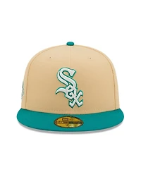 Men's New Era Natural, Teal Chicago White Sox Mango Forest 59Fifty Fitted Hat
