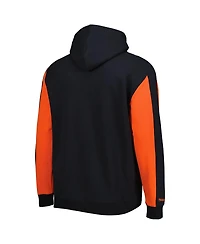 Men's Mitchell & Ness Black and Orange San Francisco Giants Colorblocked Fleece Pullover Hoodie