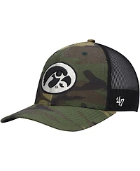 Men's '47 Brand Camo, Black Iowa Hawkeyes Team Logo Trucker Snapback Hat
