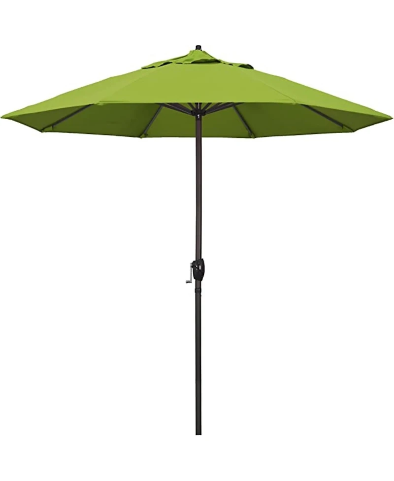 California Umbrella Aluminum Crank Open Kiwi Olefin Patio Umbrella, 9'