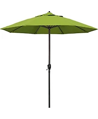 California Umbrella Aluminum Crank Open Kiwi Olefin Patio Umbrella, 9'