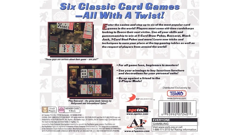 Agetec Card Games - Playstation 1