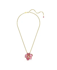 Swarovski Crystal Pave Flower Florere Pendant Necklace And Brooch