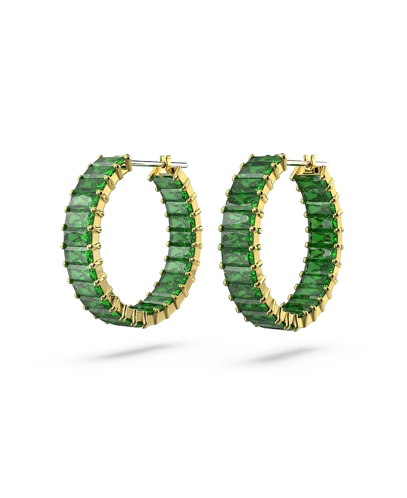 Swarovski Crystal Baguette Cut Matrix Hoop Earrings