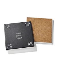 American Atelier 4.25'' D Happy Place Ceramic Coasters Set, 4 Piece