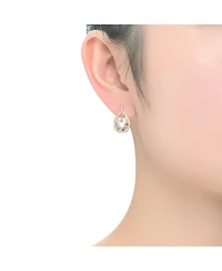 Sterling Silver 14K Gold Plated, 18K Rose Plated and White Red Baguette Clear Round Cubic Zirconia Pear Drop Earrings